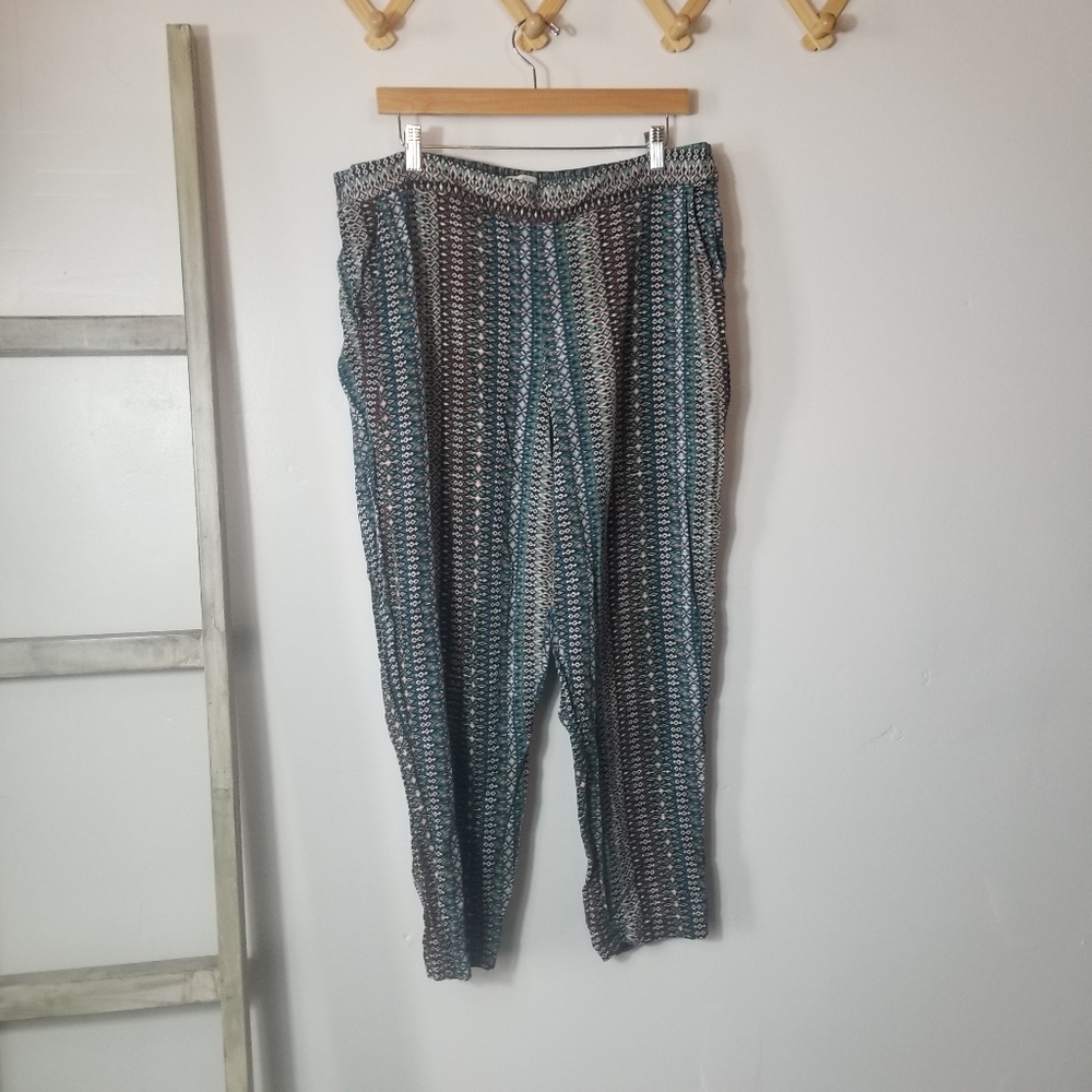 JESSICA SIMPSON WOMEN'S MULTI COLORED PATTERNED PANTS SIZE XL